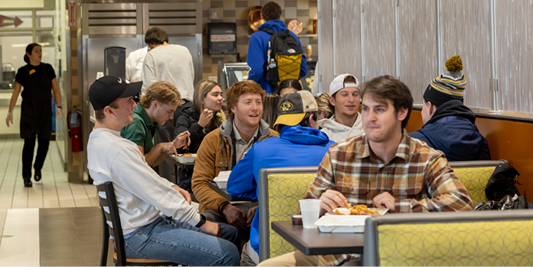 Students at on-campus dining.