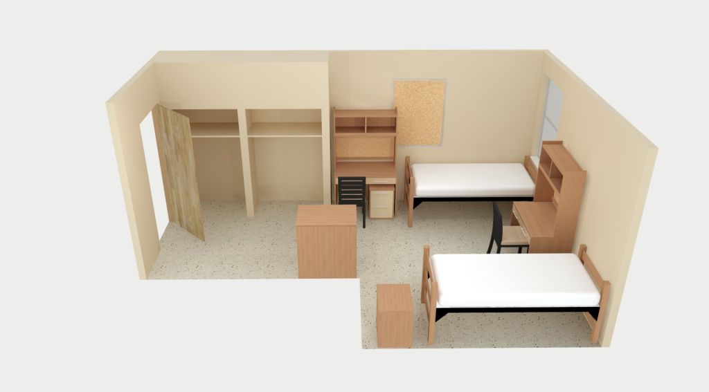 College Ave. Hall double room rendering