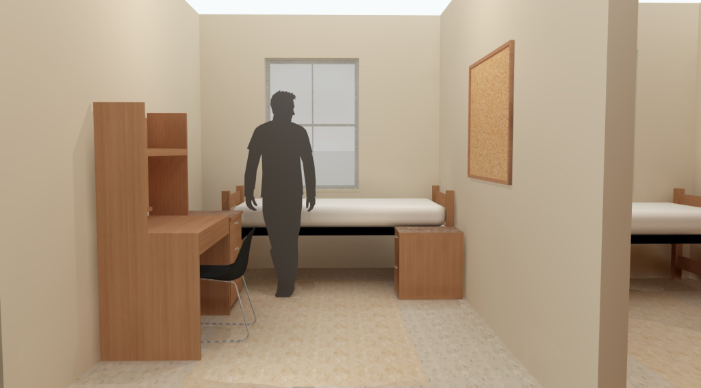 Center hall single room rendering