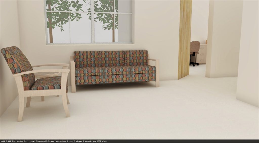 floorplan of double suite with living room in responsibility hall