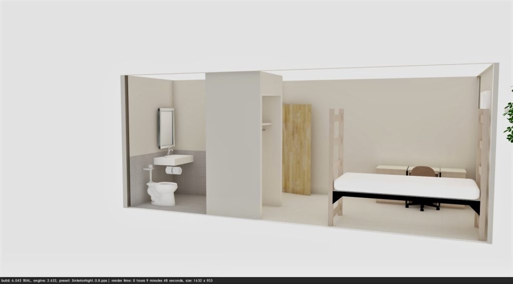floorplan of single suite in responsibility hall